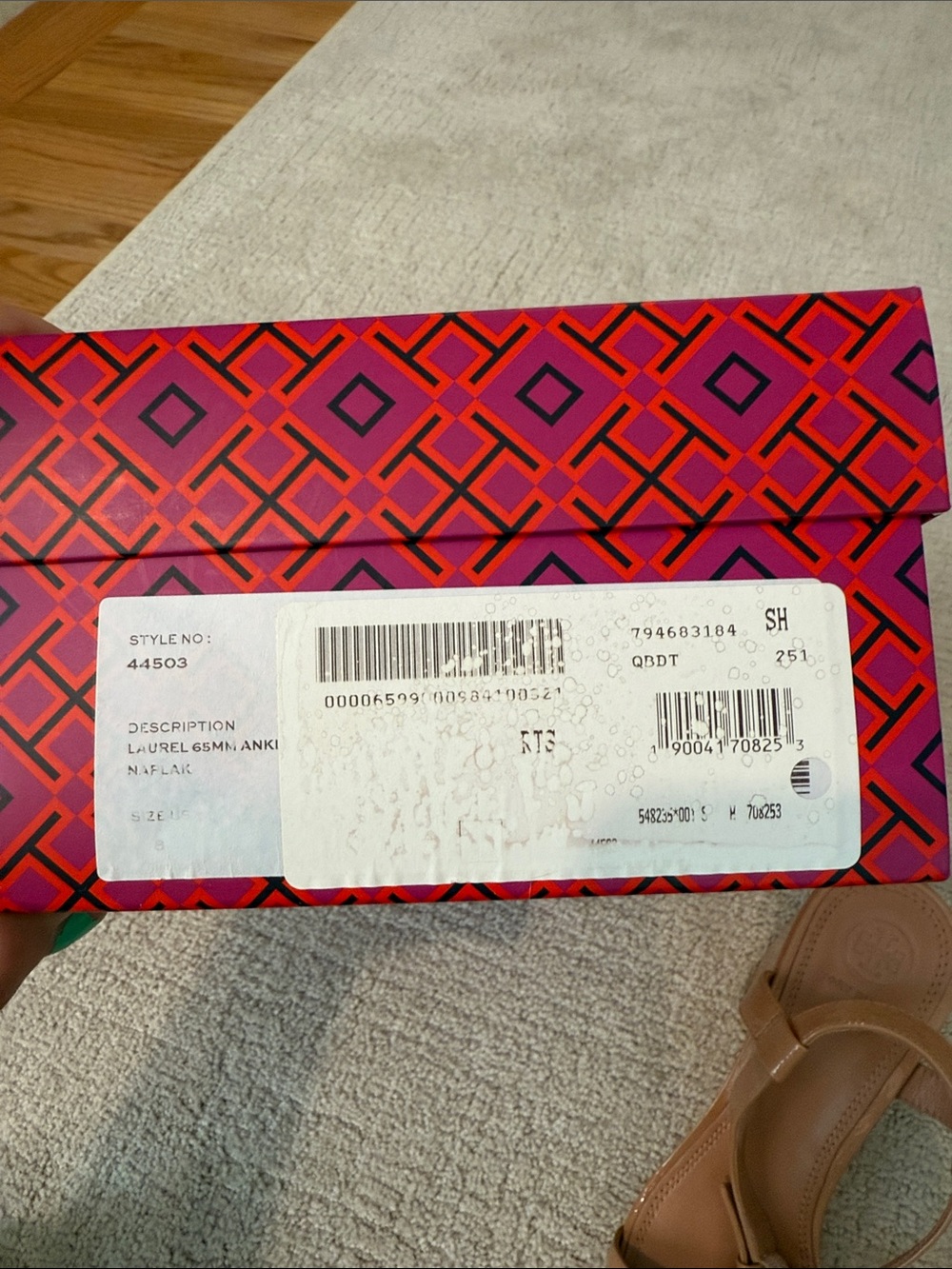 Tory Burch Nude/Tan Leather Open-Toe Ankle-Strap Sandals - Picture 5 of 5